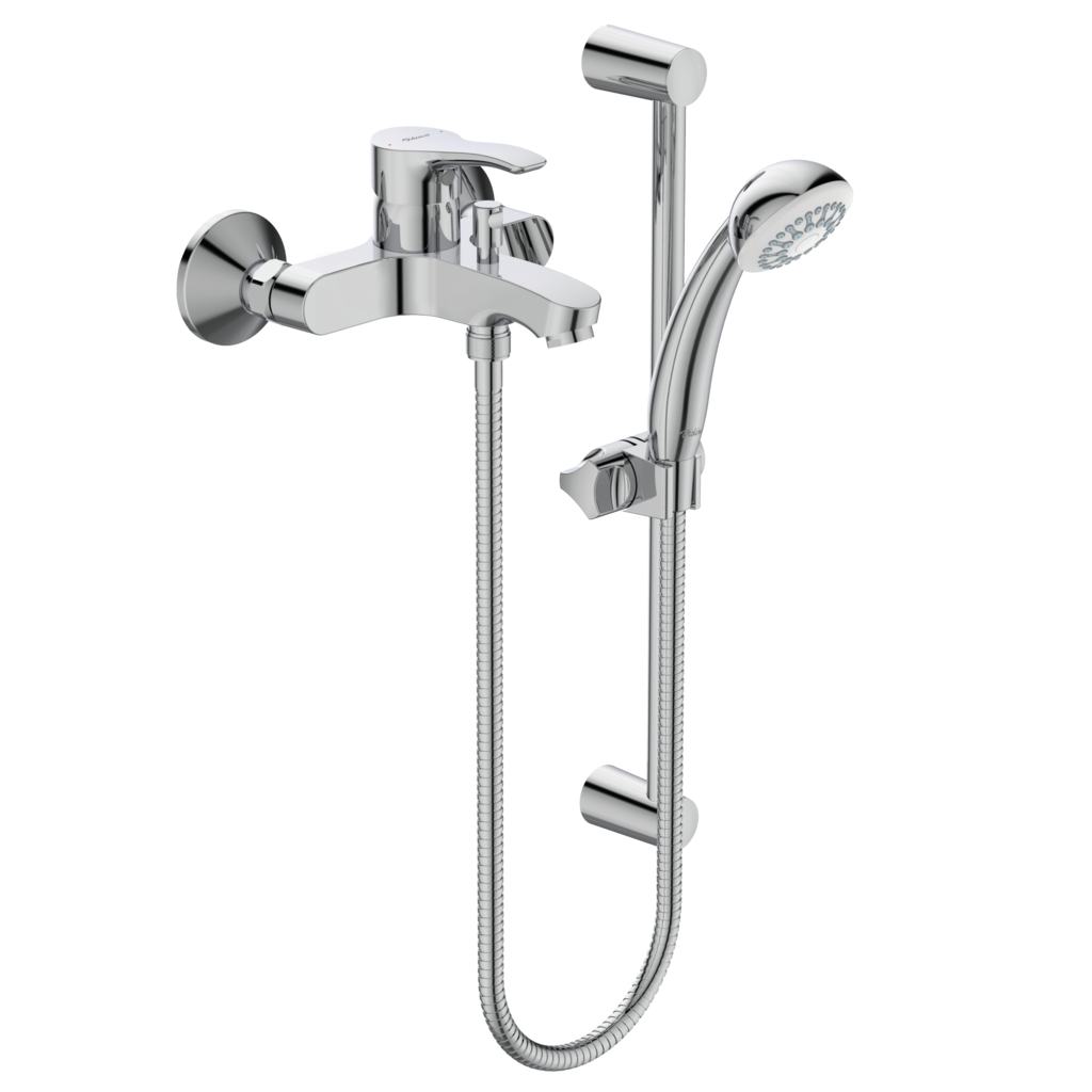 Еxposed Bath&Shower mixer with accessories Chrome