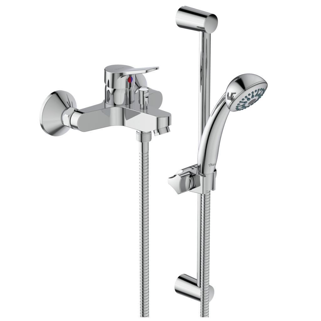 Exposed bath&shower mixer with accessories Chrome